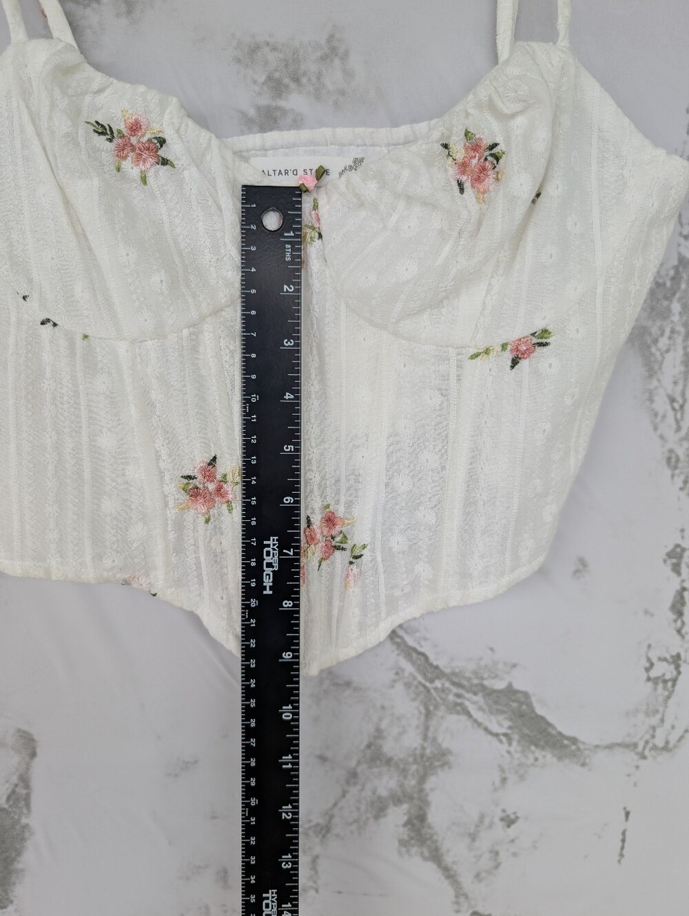 Altar'd State Women's Ivory Pink Floral Corset Cropped Tank Top Small NWT - Picture 7 of 12